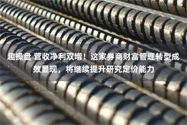 趣操盘 营收净利双增！这家券商财富管理转型成效显现，将继续提升研究定价能力